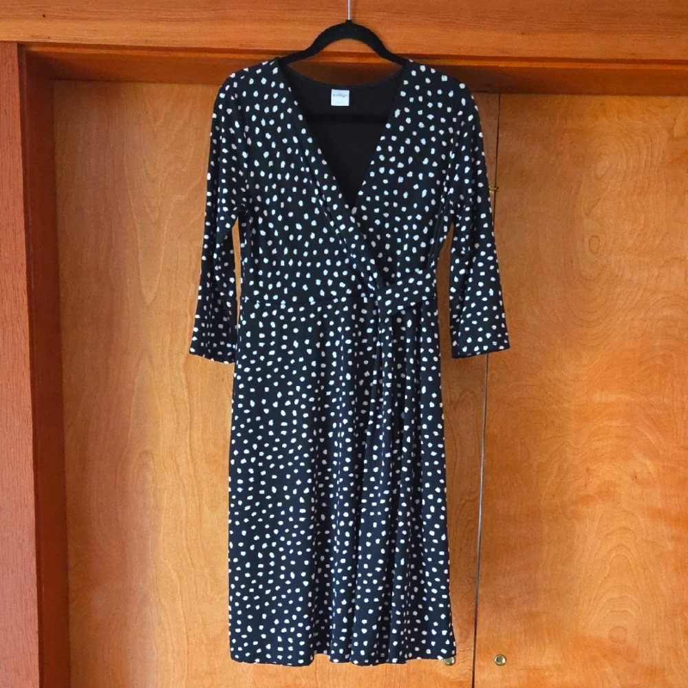 Kaileigh Black and White Polka Dot Midi Dress